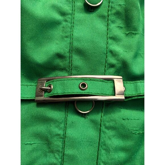 Vintage 70s QIANA Shantung Dagger Collar Button Front Midi Shirt Dress, Sz. 6/8 - Picture 7 of 13